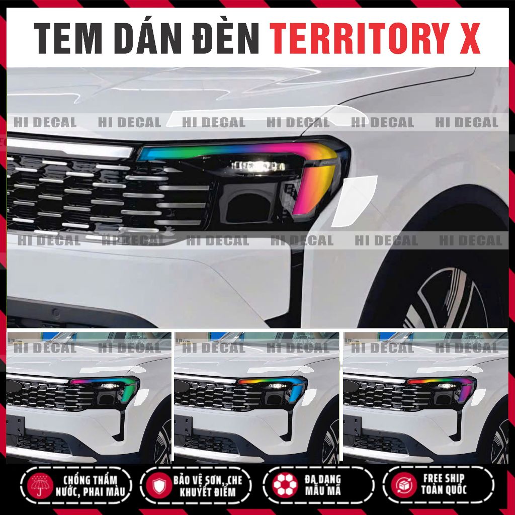 Tem dán đèn Territory Titanium X 2025, decal dán đổi màu bảo vệ đèn Ford Territory mới nhất, màu sách đa dạng dễ dán.