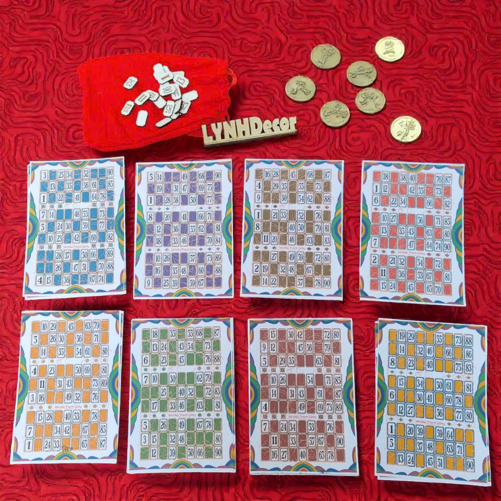 Bộ Đồ Chơi Cờ Lô Tô + Bầu Cua 2 trong 1. Free in tên theo yêu cầu