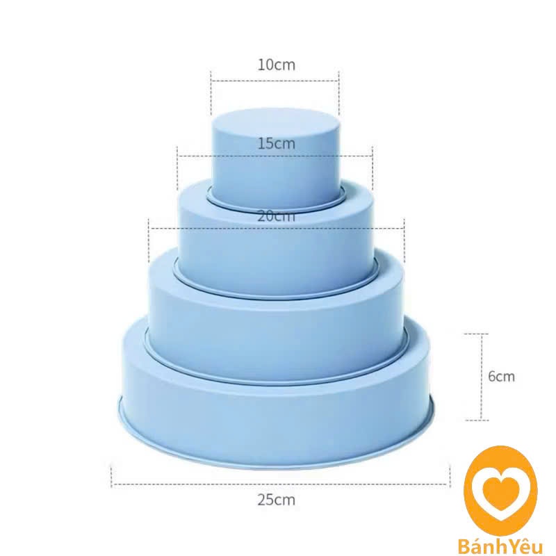 Khuôn Silicon Tròn Làm Bánh – Khuôn Bánh Kem Nhiều Kích Thước 10cm 15cm 20cm 25cm