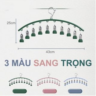 Combo 5 móc treo inox 10 kẹp treo phơi đồ linh hoạt dùng cho ban công phòng tắm bền chắc dễ dùng