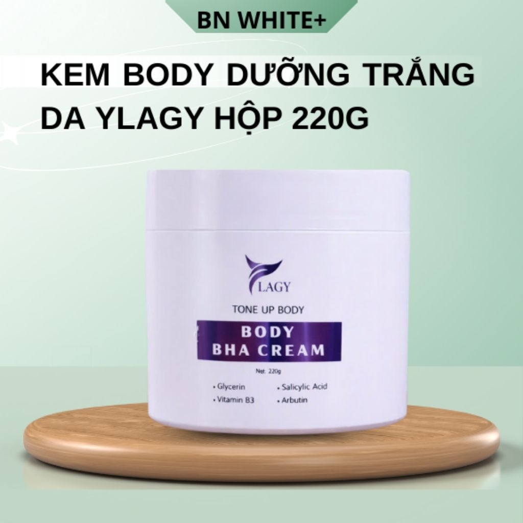 Kem Body Dưỡng Trắng Ylagy  Cấp Ẩm Sâu, Làm Sáng Da, Mờ Thâm Sạm Toàn Thân Hủ 220g