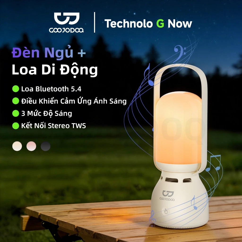 Loa Bluetooth Goojodoq TWS 2 trong 1 tích hợp đèn ngủ