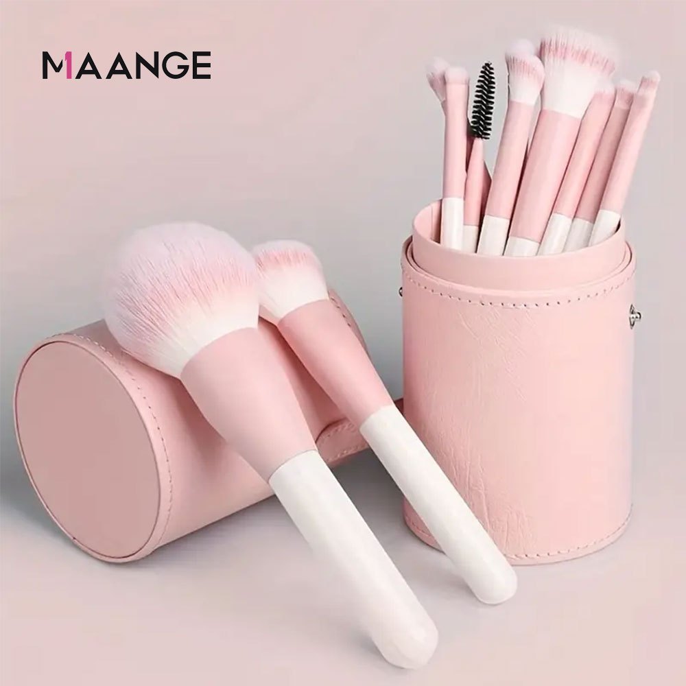 MAANGE Bộ 12 cọ Makeup cao cấp trang điểm cho người mới bắt đầu Bộ cọ trang điểm dòng Pink 51199
