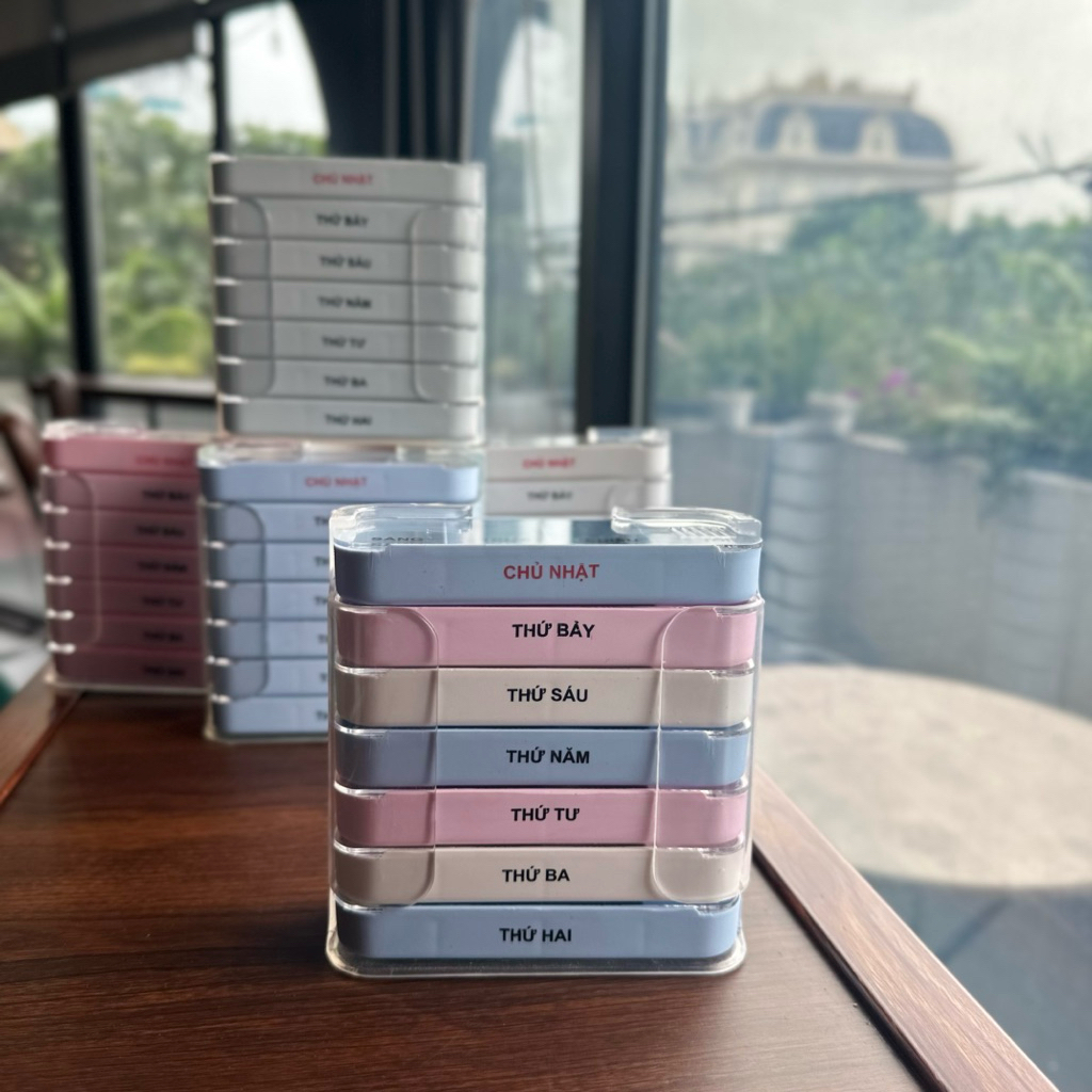 Hộp đựng thuốc 7 ngày  ,hộp Chia Thuốc 7 Ngày 3 ngăn và 4 ngăn Tiện Lợi Vinasu VNS 275( TẶNG 1 KHAY)