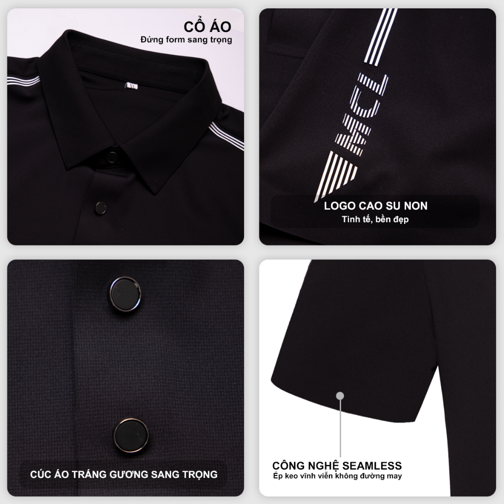 Áo polo nam MASCULINE APD603 form ôm slim fit dáng thể thao chất liệu cao cấp silk nylon spandex