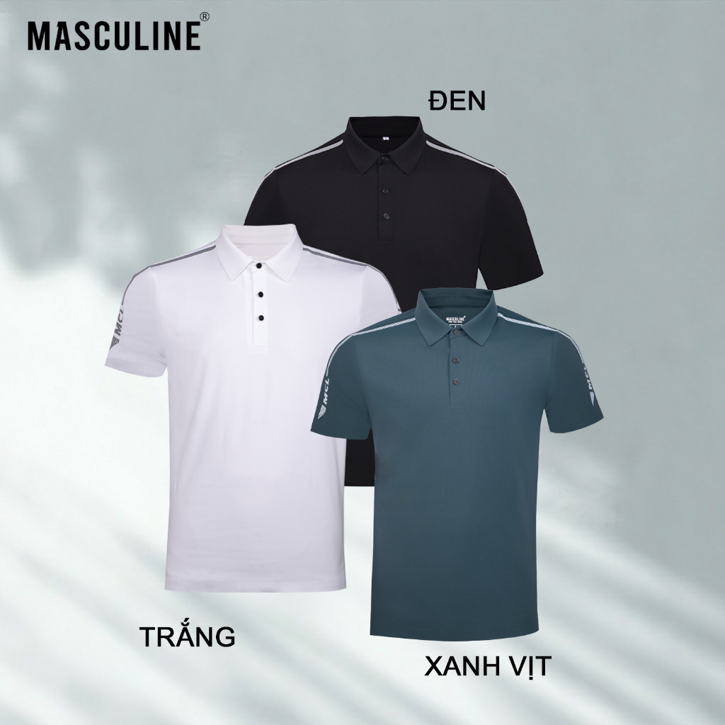 Áo polo nam MASCULINE APD603 form ôm slim fit dáng thể thao chất liệu cao cấp silk nylon spandex