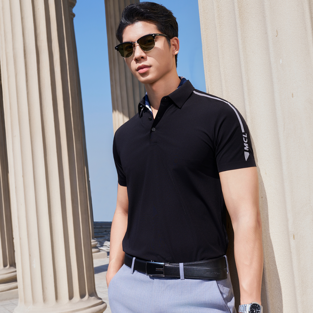 Áo polo nam MASCULINE APD603 form ôm slim fit dáng thể thao chất liệu cao cấp silk nylon spandex