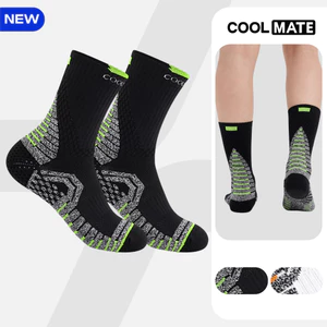 Tất thể thao cổ trung Striker Sport chạy bộ, trail, trekking êm ái thấm hút kháng khuẩn COOLMATE