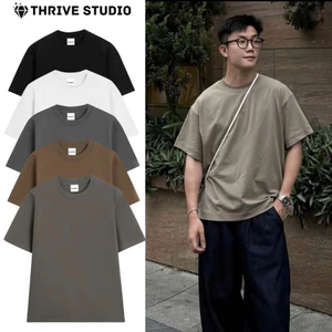 Áo Thun Trơn Cotton 100% 250gsm THRIVER Premium Full Color. Áo Phông Cổ Tròn Basic Nam Nữ Cottong 100% 250gsm.