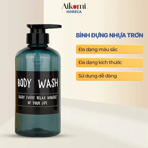 Chai nhựa PET rỗng có vòi dùng để dựng dầu gội, sữa tắm, phù hợp cho phòng tắm, khách sạn, spa