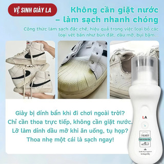 Combo 3 Chai vệ sinh giày dép LA làm sạch sneaker tẩy bẩn khử mùi hôi giữ giày trắng như mới 100ml