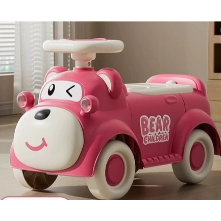 Xe Lắc Bơi chòi chân GẤU cho bé có nhạc đèn , chuyển hướng, có cốp xe