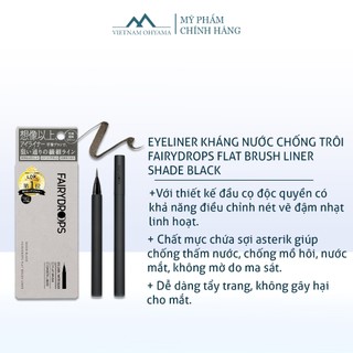 Eyeliner kháng nước chống lem trôi Fairydrops Flat Brush Liner