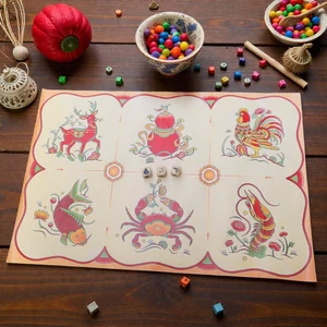 🎲 BỘ BẦU CUA XÚC XẮC GỖ LAMHOUSE – BÀN CỜ CANVAS – KHẮC LOGO THEO YÊU CẦU (MIỄN PHÍ) 🎲