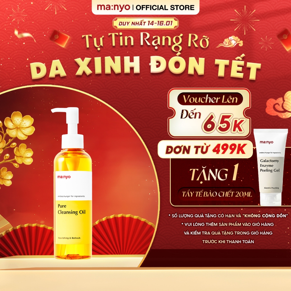 Dầu tẩy trang ma:nyo Pure Cleansing Oil 200ML chứa 12 thành phần dầu thực vật