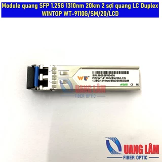Module quang SFP 1.25G 1310nm 20km 2 sợi quang LC Duplex WINTOP WT-9110G/SM/20/LCD