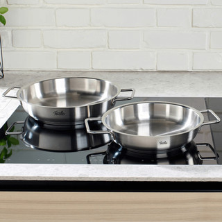 HCM Chảo inox 2 quai Fissler Pure thép không gỉ cao cấp,đáy phân phối nhiệu đều,2 quai tiện lợi GermanySnT HCM