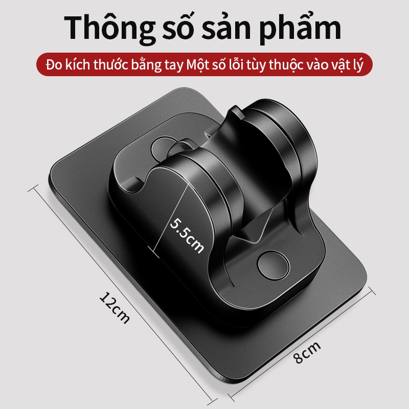 Giá đỡ đầu vòi sen dán tường cho vòi sen & vòi xịt vệ sinh – chỉnh góc 120°, không cần khoan