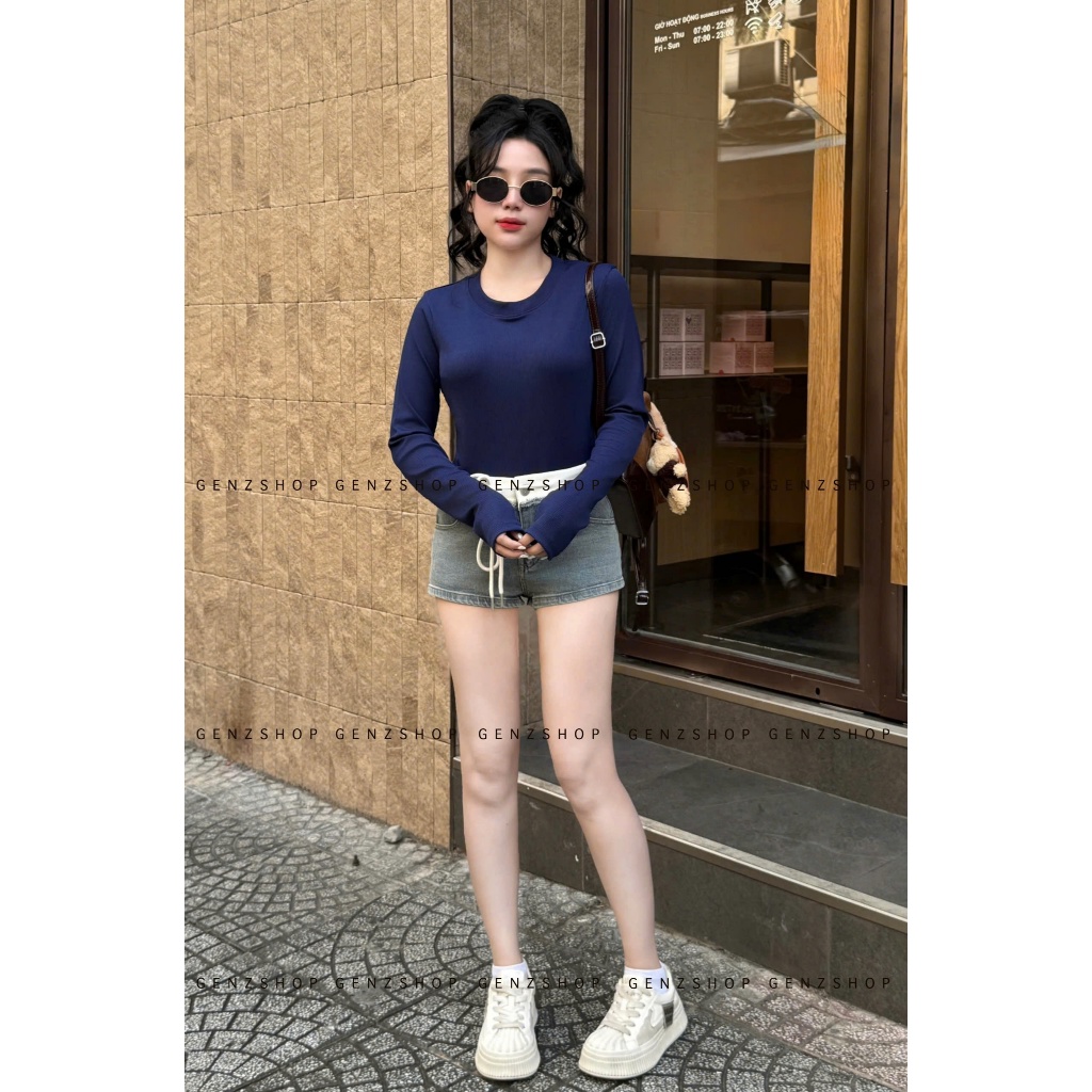 ( Mở Bán 69k ) Áo Thun Dài Tay THUN TĂM Ôm Body Co Giãn BST26