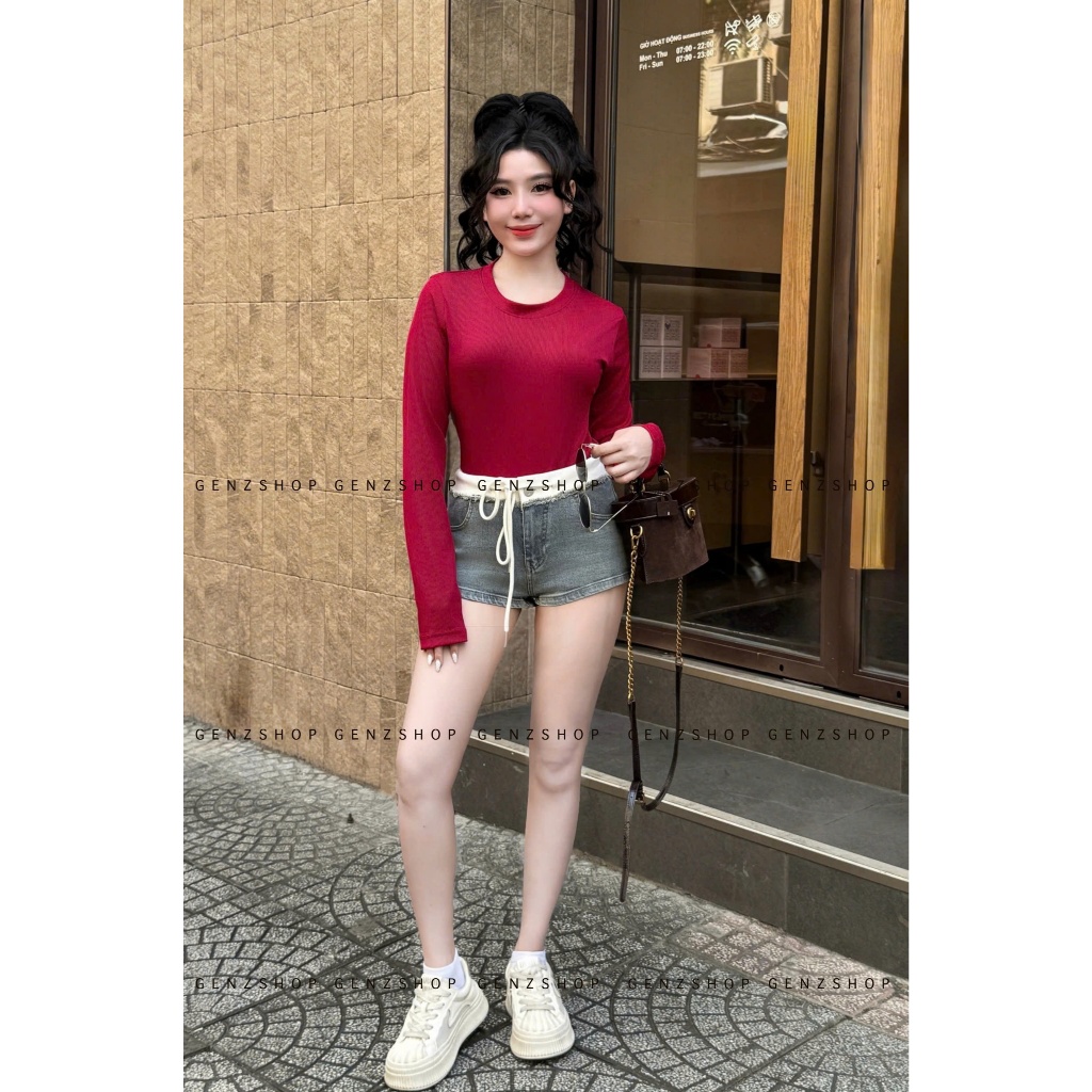 ( Mở Bán 69k ) Áo Thun Dài Tay THUN TĂM Ôm Body Co Giãn BST26