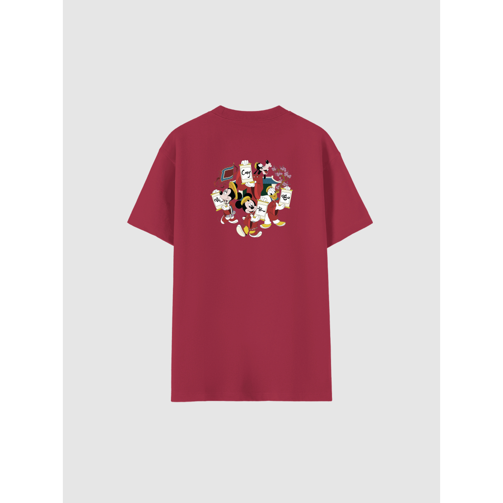 [MUA 4 GIẢM 20%][BST 2026]Áo thun cotton 100% 220gsm IN Mickey Cung Chúc Tân Xuân Áo đôi Coolmate