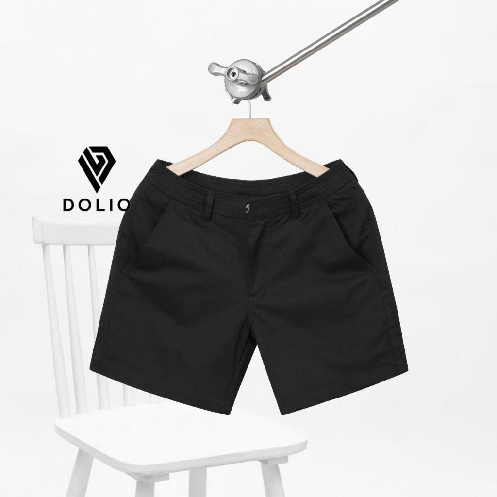 DOLIO Quần Short Kaki Nam Basic Phom Trên Gối Lưng Thun Có Khoá Kéo Co Giãn Thoải Mái Trẻ Trung Năng Động Thời Trang
