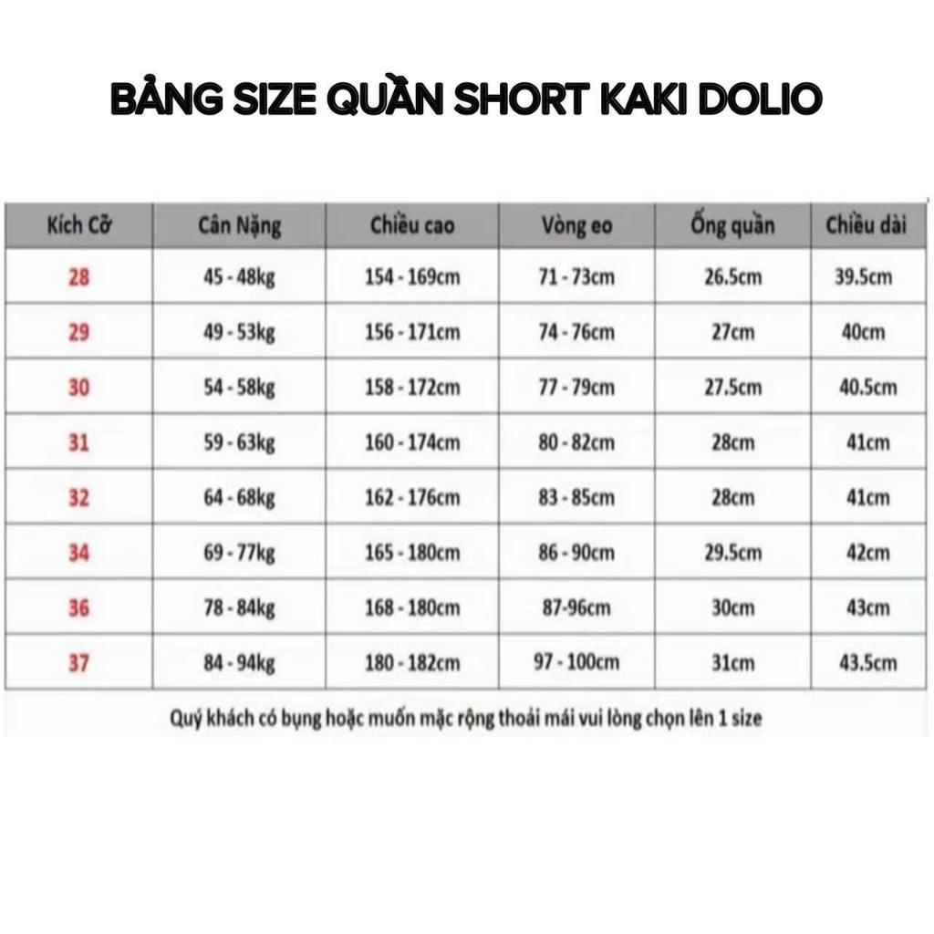 DOLIO Quần Short Kaki Nam Basic Phom Trên Gối Lưng Thun Có Khoá Kéo Co Giãn Thoải Mái Trẻ Trung Năng Động Thời Trang