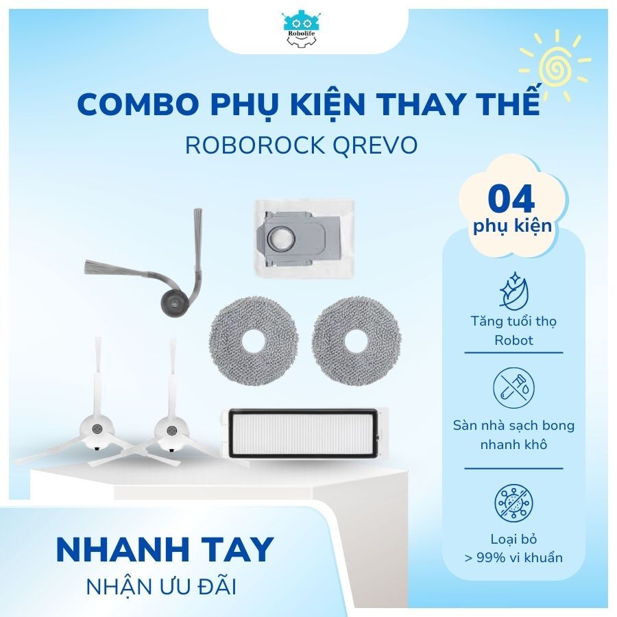 Phụ kiện thay thế robot hút bụi Roborock Qrevo Seri