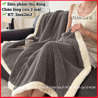 ⚜️ĐẲNG CẤP⚜️Mền Lông Cừu 2 Mặt Cao Cấp Nhập Khẩu 2m3x2m Đắp Ấm, Mềm Mại, Nặng 2,2kg _ Chăn Ga Sỉ HCM