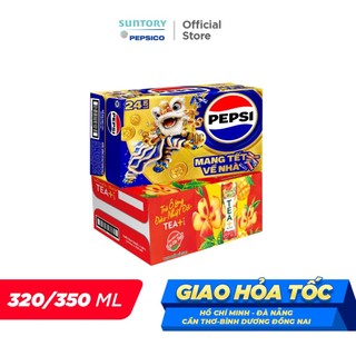 [SALE 15.7] Combo 1 Thùng Pepsi và 1 Thùng Trà Ô Long Tea+ Vị Đào Nhiệt đới (320ml hoặc 350ml/lon)