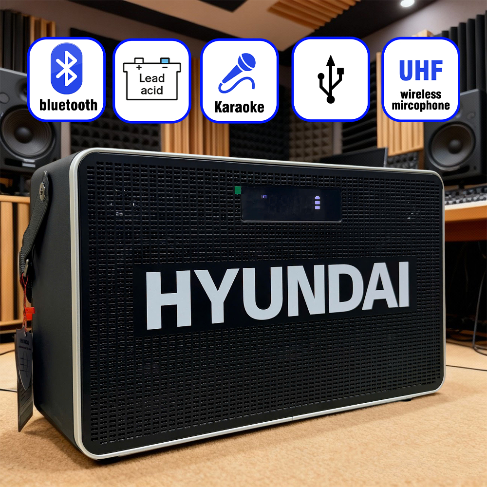 Loa HYUNDAI Loa Karaoke Xách Tay H9S, Công Suất Lớn 300W Kèm 2 Micro