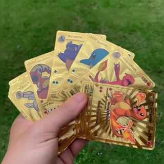 Bộ 55 Thẻ Bài Pokemon Kim Loại Màu Vàng Cao Cấp In Siêu Đẹp Chống Xước