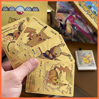 Bộ 55 Thẻ Bài Pokemon Kim Loại Màu Vàng Cao Cấp In Siêu Đẹp Chống Xước