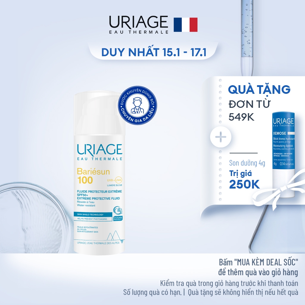 Sữa chống nắng mỏng nhẹ bảo vệ da BARIÉSUN 100 FLUIDE PRO EXTRÈME SPF50+ 50ml