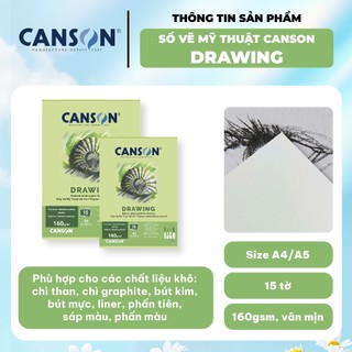 [HỎA TỐC HCM] Sổ keo vẽ mỹ thuật cao cấp Canson 160/224sm