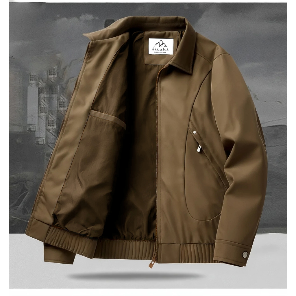 Áo Khoác Dù Nam Cao Cấp Khóa Kéo, Áo Jacket Nam Cổ Bẻ Form Chuẩn, Dày Dặn Lót Trong Thoáng Khí( có túi trong) SKD50