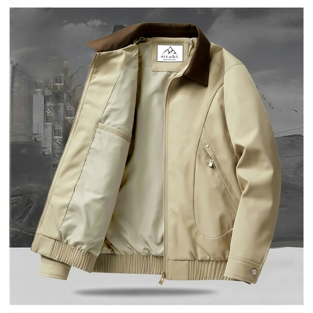 Áo Khoác Dù Nam Cao Cấp Khóa Kéo, Áo Jacket Nam Cổ Bẻ Form Chuẩn, Dày Dặn Lót Trong Thoáng Khí( có túi trong) SKD50