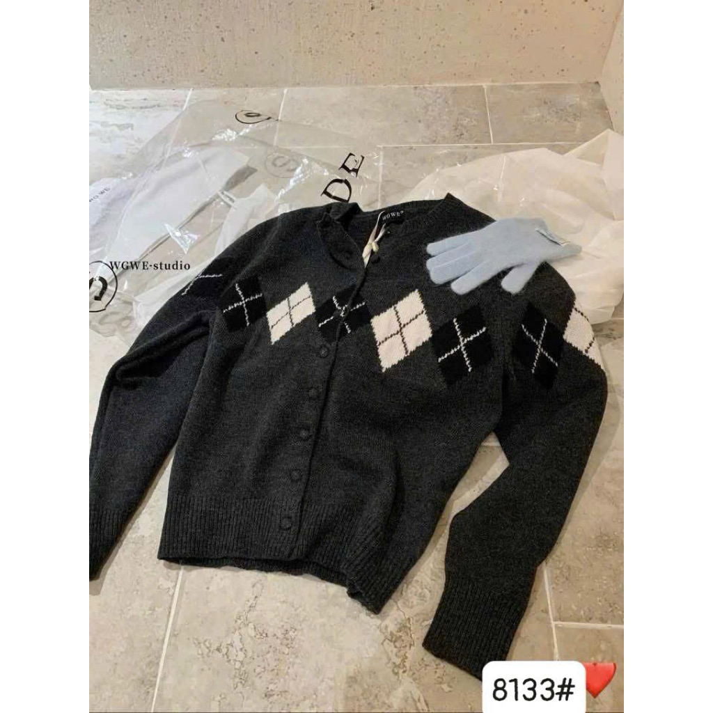 [𝐒𝐮𝐙𝐲] Áo Len Kẻ Trám Xám WEGE QCCC Loại 1