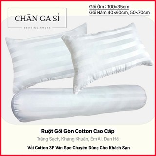♨️Ruột Gối Microfiber Cao Cấp Vải Cotton 3F Chuẩn Khách Sạn, Mềm Êm, Đàn Hồi Tốt _ Chăn Ga Sỉ HCM