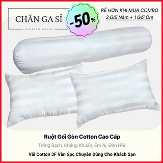 ♨️Ruột Gối Microfiber Cao Cấp Vải Cotton 3F Chuẩn Khách Sạn, Mềm Êm, Đàn Hồi Tốt _ Chăn Ga Sỉ HCM
