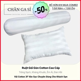 ♨️Ruột Gối Microfiber Cao Cấp Vải Cotton 3F Chuẩn Khách Sạn, Mềm Êm, Đàn Hồi Tốt _ Chăn Ga Sỉ HCM