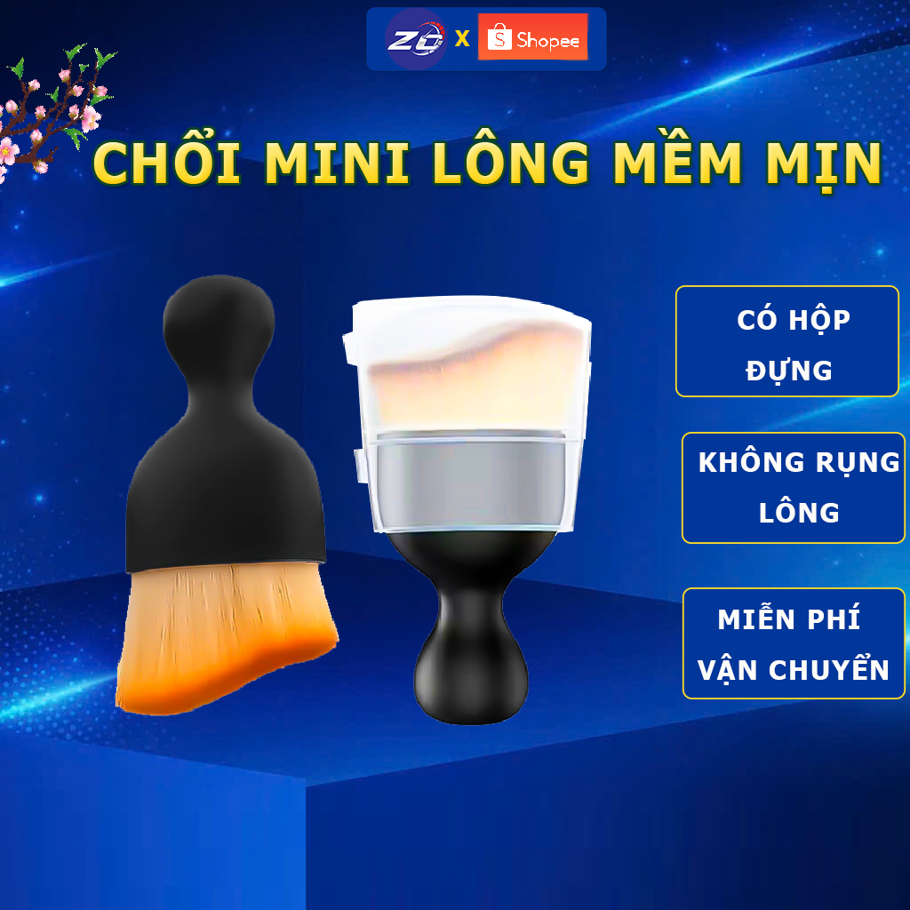 Chổi quét mini đầu cong sợi lông mềm dùng vệ sinh bụi bẩn nội thất ô tô, bảng điều khiển, cửa thoát khí, có nắp bảo vệ