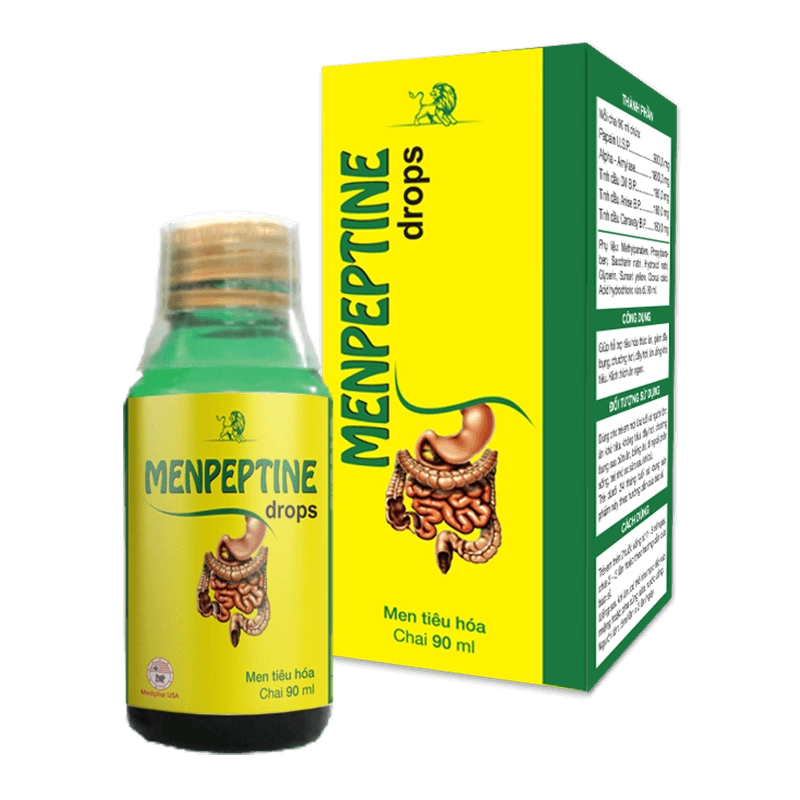 Men tiêu hóa menpeptine drops 90ml dạng chai, hỗ trợ tiêu hóa