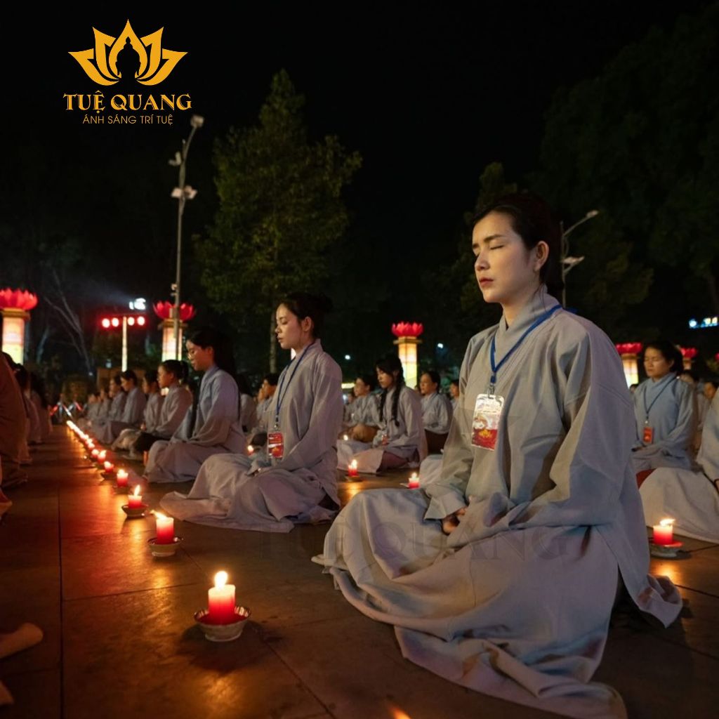 TUỆ QUANG ÁO TRÀNG PHẬT TỬ 2 VẠT Trang Nghiêm Thanh Tịnh Tay Gọn Cho Phật Tử Chất Liệu Mềm Nhẹ Thoáng Mát