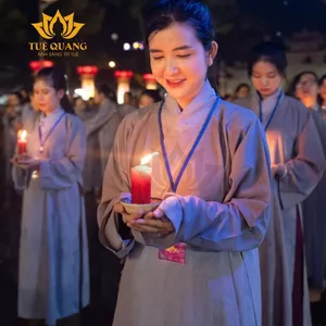 TUỆ QUANG ÁO TRÀNG PHẬT TỬ 2 VẠT Trang Nghiêm Thanh Tịnh Tay Gọn Cho Phật Tử Chất Liệu Mềm Nhẹ Thoáng Mát
