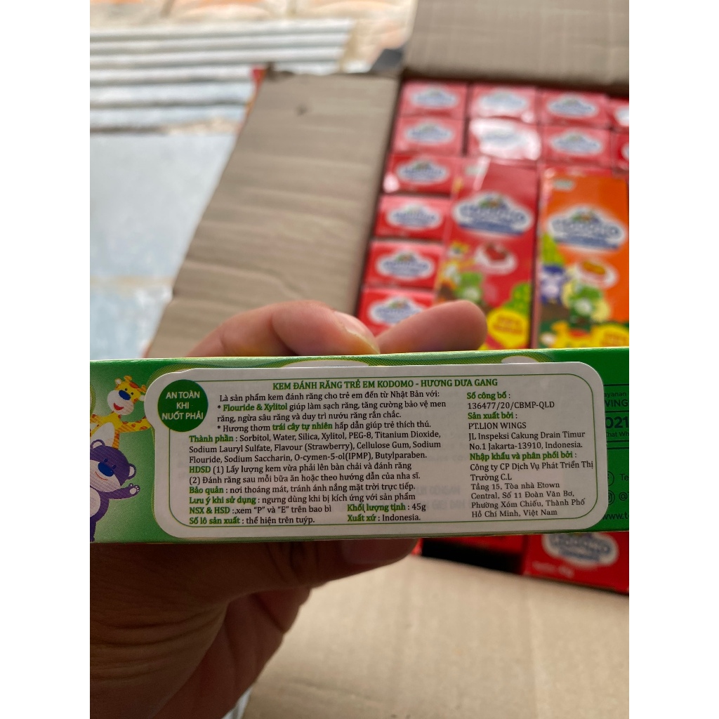 Kem Đánh Răng Trẻ Em Kodomo 45g -  An Toàn khi Nuốt phải - Nhập Khẩu Chính hãng