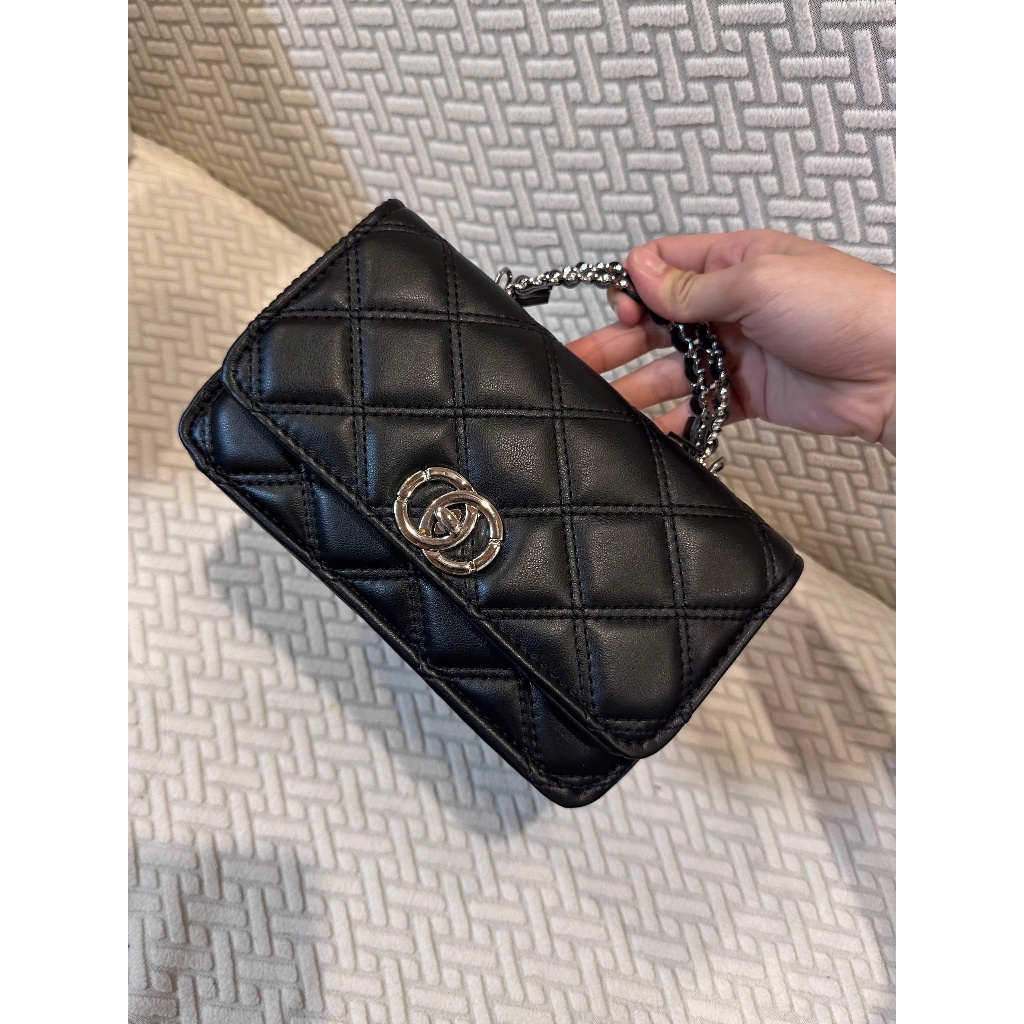 (Full-Box) Túi xách trầm trám quai kiềng Co.C.o size 20 cầm tay đeo vai đeo chéo sang chảnh