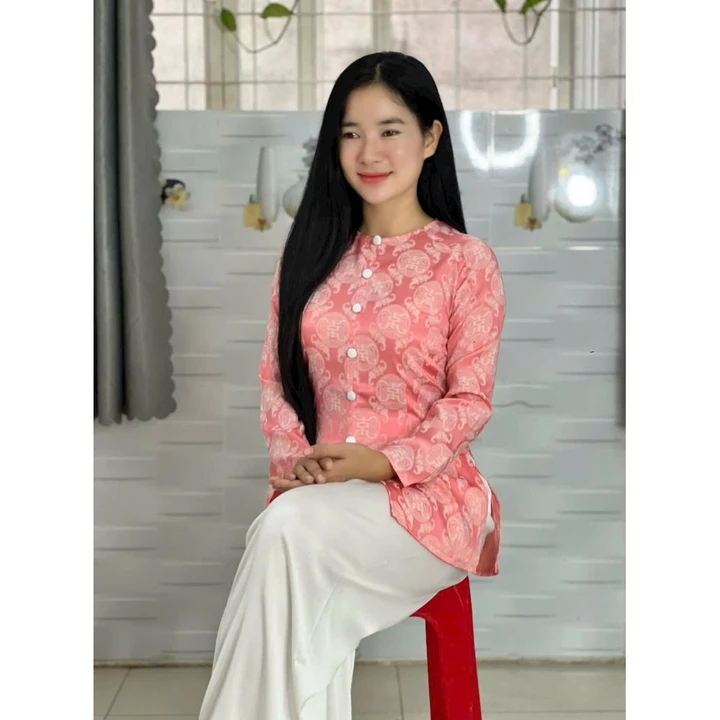 Áo bà ba nữ gấm (ÁO LẺ) dây kéo nút bọc đồ lam áo bà ba truyền thống