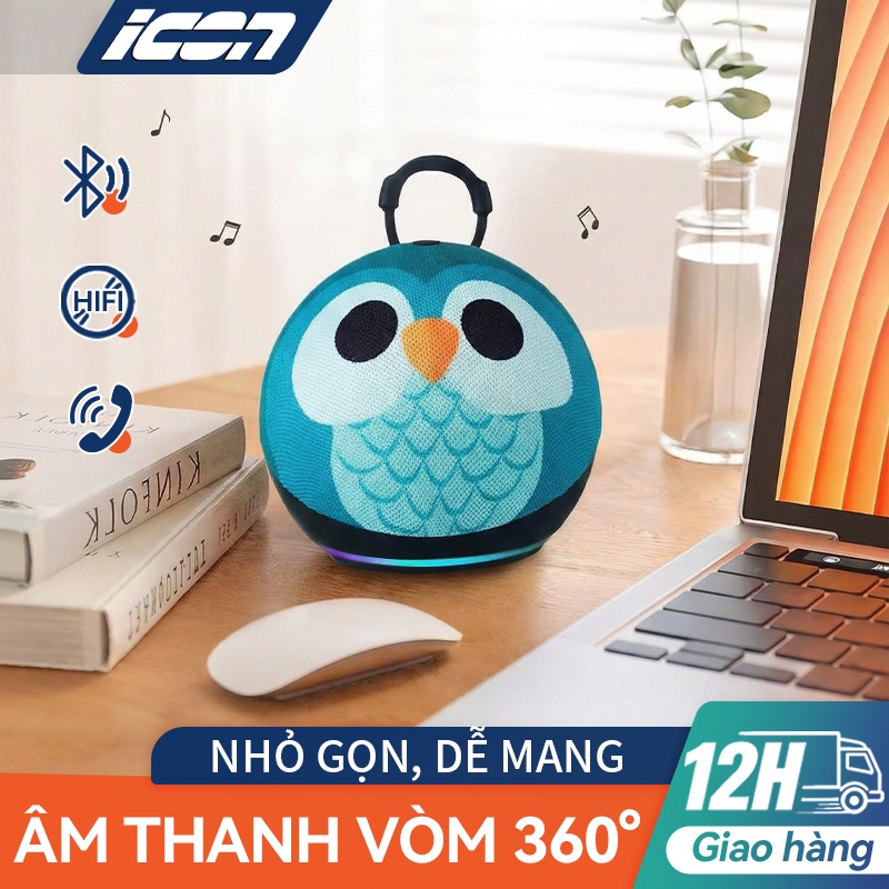 ICON Loa Bluetooth không dây âm trầm mạnh mẽ, âm thanh vòm 360°có đèn LED RGB thích hợp cho laptop và điện thoại di động