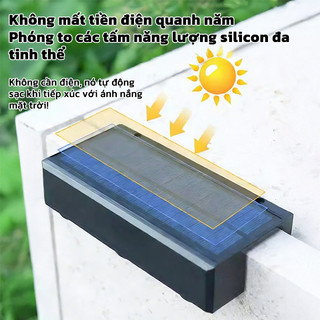 OOKAS Đèn năng lượng mặt trời, tự động vào ban đêm, Đèn tường bậc thang sân vườn